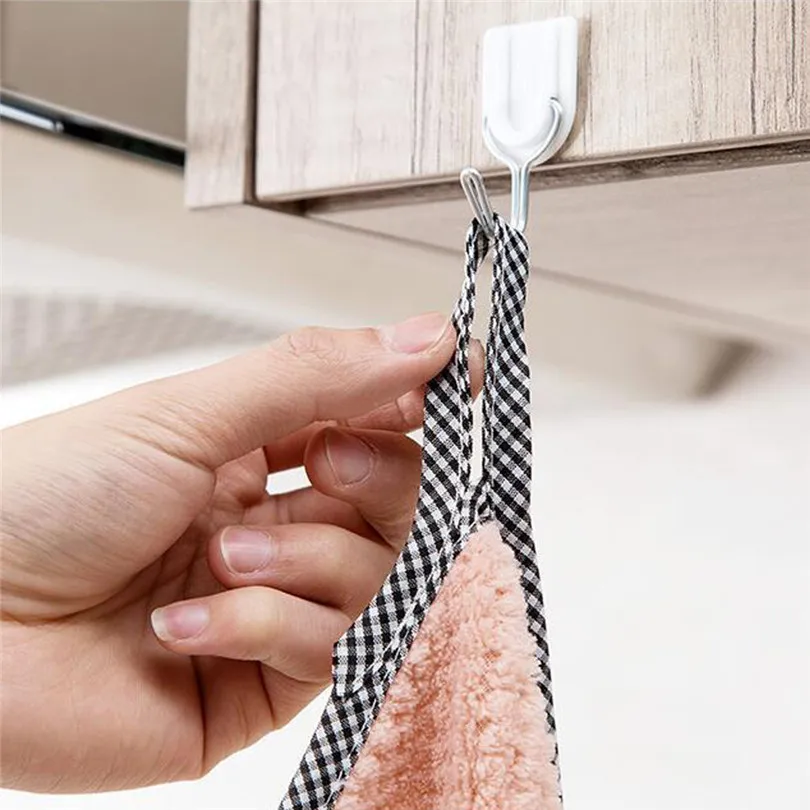 Kitchen Towel Coral Velvet Nonstick Oil Velvet Hand Nonstick Oil Hanging Hand Towels 5Pcs Kitchen Dishcloth Cleaning Cloth (3)