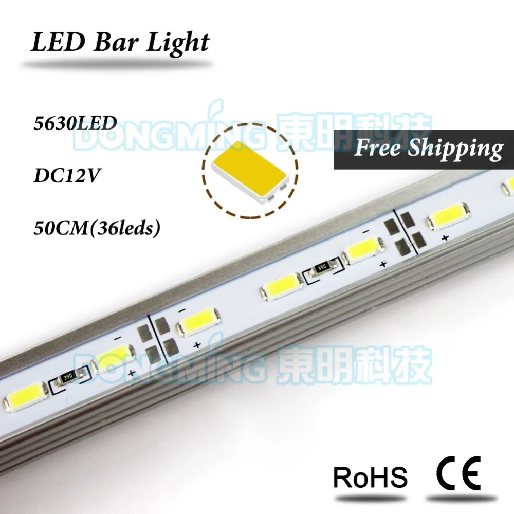 U/V алюминиевый профиль DC 12V LED Bar Light 50 см 36led s led luces strip 5630 для кухни шкафа кабинета