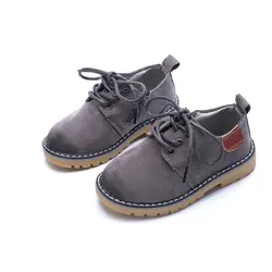 Размеры 21-36 обувь для детей Винтаж замши мальчиков обувь осень 2018 детская обувь молния Stytle Обрезной обуви не -Slip