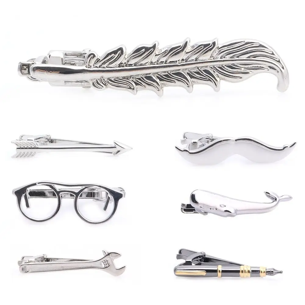 

1PC Fashion Vintage Tie Clip Necktie Feather Archor Mustache Tie Clip Bar Clasp