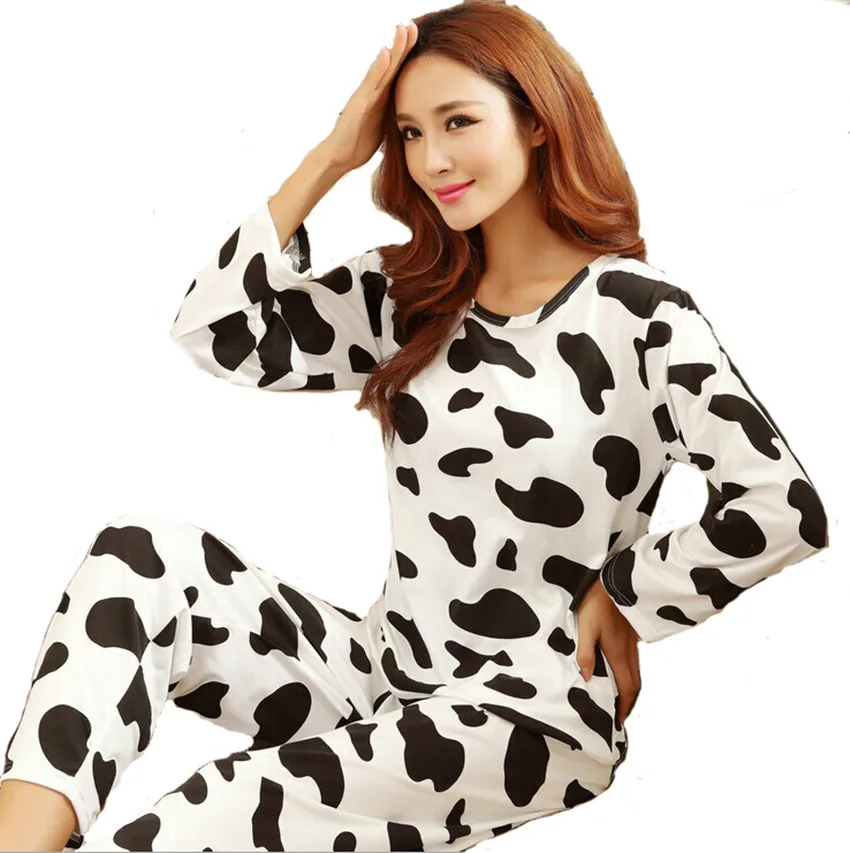 2017 Women's Cutest Cartoon Pajama Sets Sleepwear Female Long Sleeve