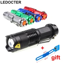 

Mini Pocket CREE Q5 Led Flashlight 2000LM Tactical aluminum 3modes Zoomable Waterproof Led Torch Light Belt Clip USE AA/14500