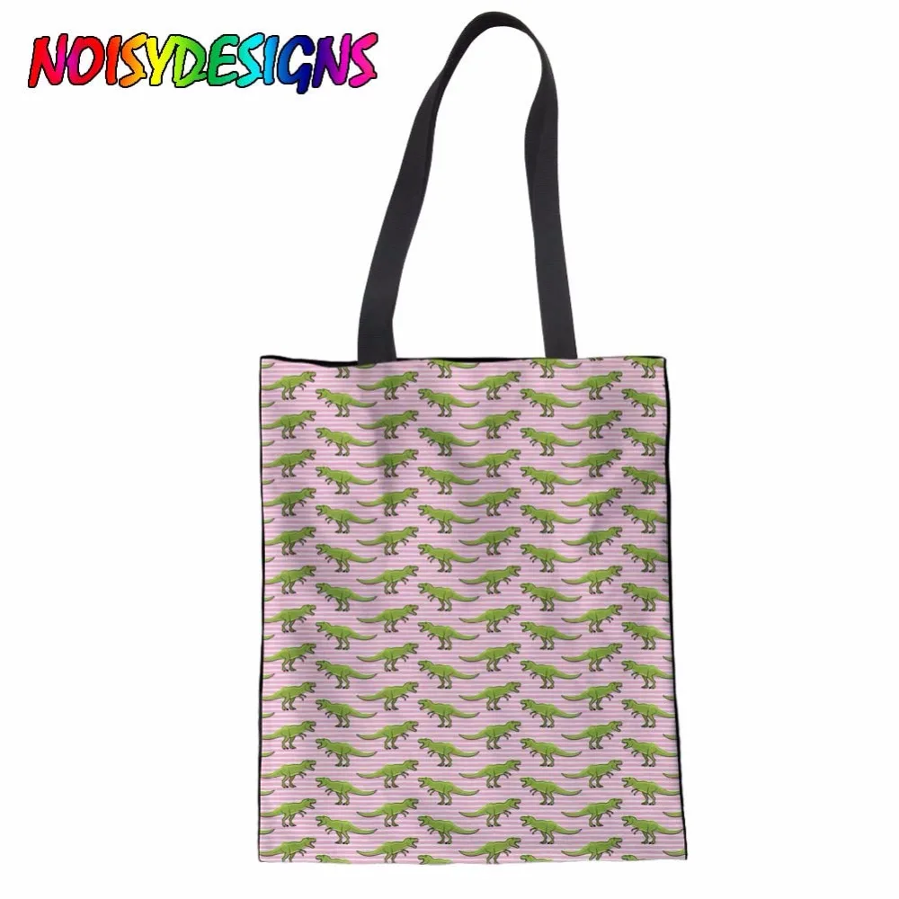 

Dinosaurs Tote bags Women Handbags Reusable Cotton grocery Shopping Bag Foldable Junior mochilas infantil Travel Shoulder Bags