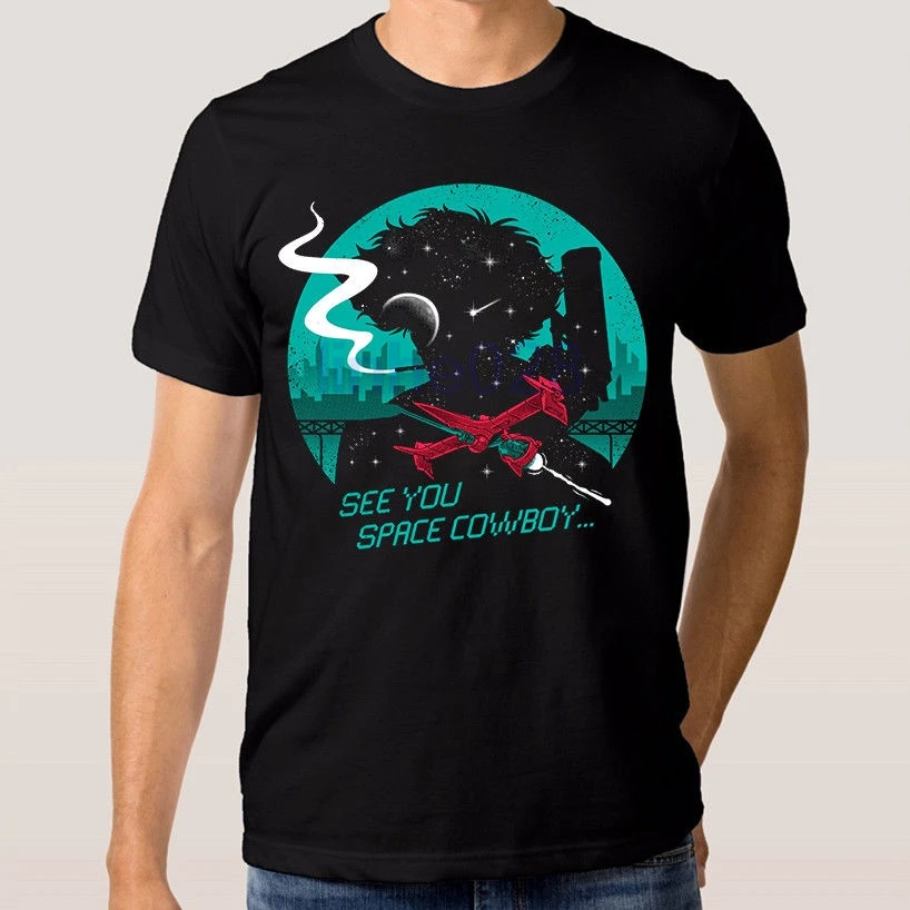 Ковбой Бибоп аниме видеть вас Space Cowboy футболка Для мужчин хлопок Рубашка с