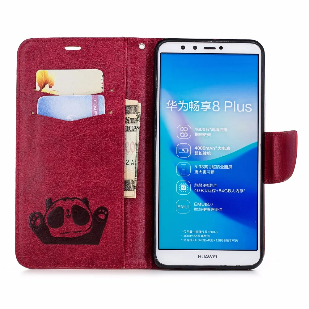 Для принципиально huawei Y9 2018 чехол люкс Бумажник PU кожаный подставка для Y5 телефона