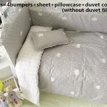 Промо-акция! 6/7 шт. белье для детской кроватки, комплекты, хлопок детские кроватки наборы постельных пренадлежностей, 120*60/120*70 см