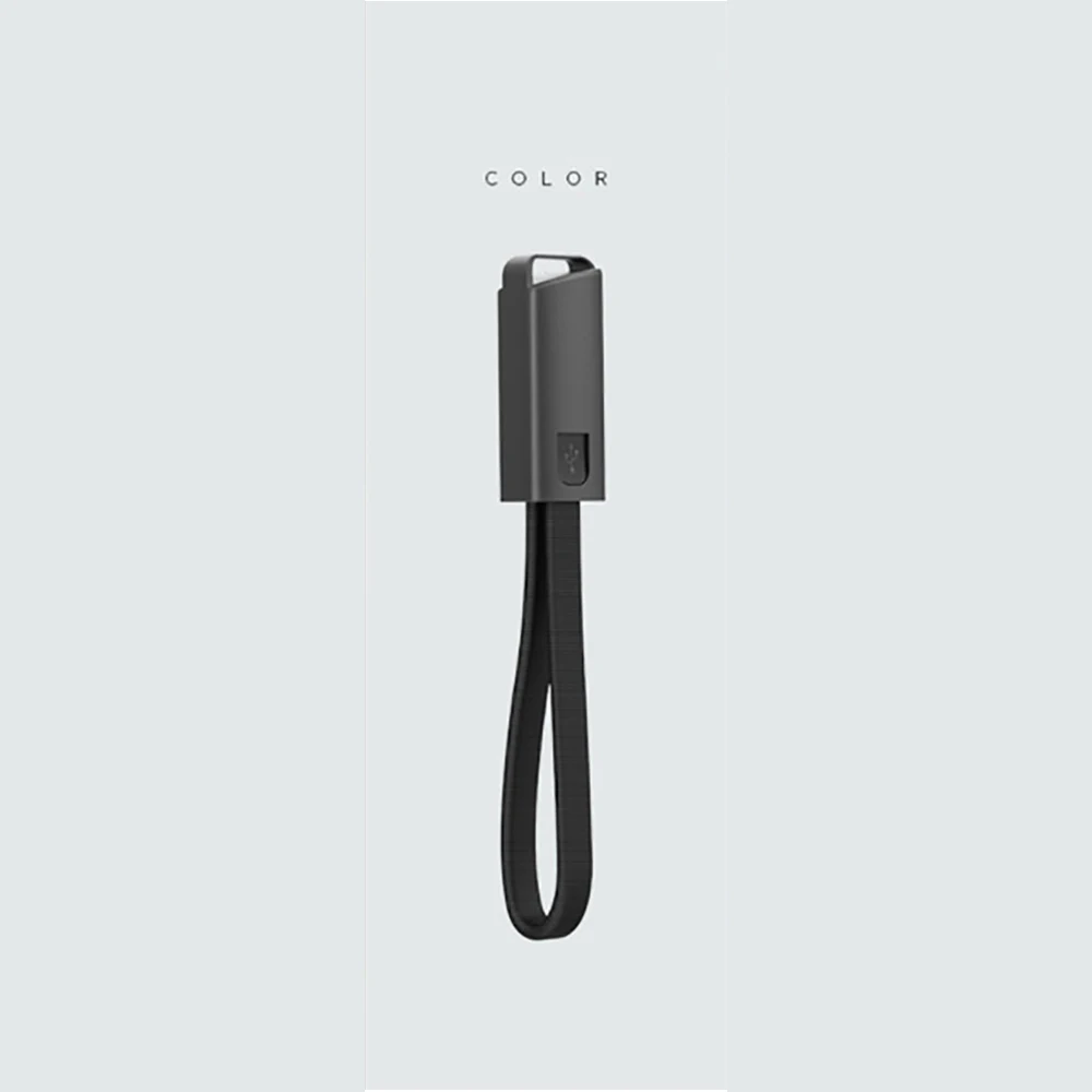 Универсальный короткий 0,2 м USB Micro usb кабель для зарядки шнур дизайн брелок Портативная зарядка кабель для синхронизации данных зарядное устройство для Android - Цвет: Черный