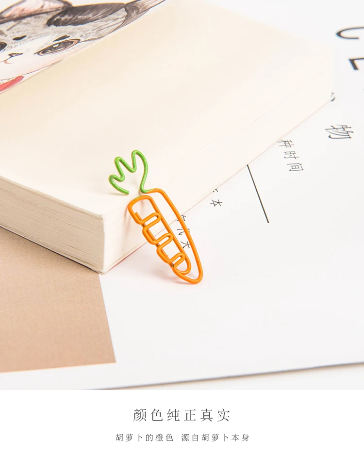 20 шт./компл. милые металлические Бумага зажимы для овощей морковь редис зажимы фрукты для заметок сообщение фото зажим для бумаги канцелярских памятки зажим