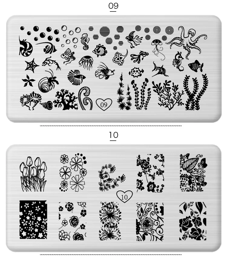 1 Pcs Nail Art Stamp 24 Styles Stamping Image Plate 6*12cm Stainless Steel Nail Template Manicure Stencil Tools