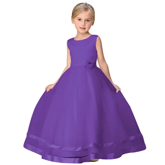 Long Wedding Dresses Kids Pparty Gown Pink Blue Red Purple Prom Long Wedding Dresses Kids Pparty Gown Pink Blue Red Purple Prom 2018 Children Graduation Gowns