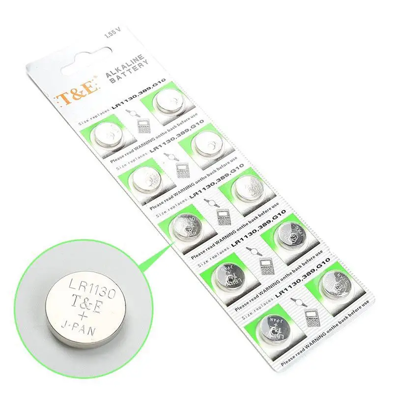 10 шт./лот AG10 LR1130 LR1131 389 кнопки батареи mp3 плееры игрушки часы щелочные