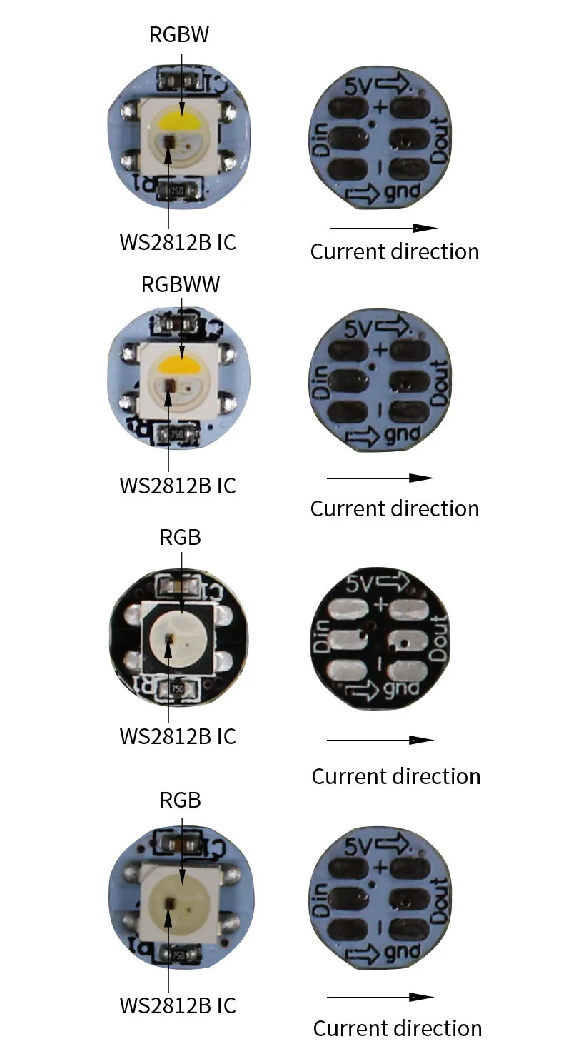 100/500/1000 шт WS2812B светодиодный(chips On Board) Радиатор Совет DC5V 5050 RGB WS2812 IC встроенным RGBW/RGBWW индивидуально адресуемых светодиодный чип