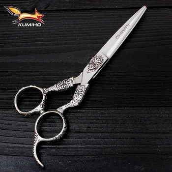 

KUMIHO master series hair scissors 6inch Japan 440C hair cutting scissors beauty barber hair tool flat cutting scissors for sale