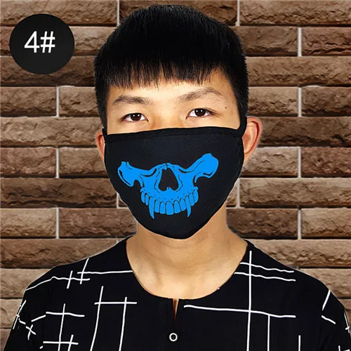 LNRRABC PM2.5 анти-Дымчатая маска респиратор для здоровья и велоспорта светящаяся маска для лица с принтом черепа против пыли женские модные маски для лица - Цвет: 4
