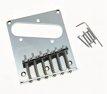 

Tele Style Single Coil Guitar Bridge with 6 Barrel Saddles for Telecaster Chrome