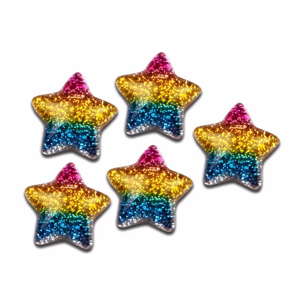 

LF 30Pcs Resin Bling Star 16mm Decoration Crafts Flatback Cabochon Embellishments For Scrapbooking Kawaii Cute Diy Accessories