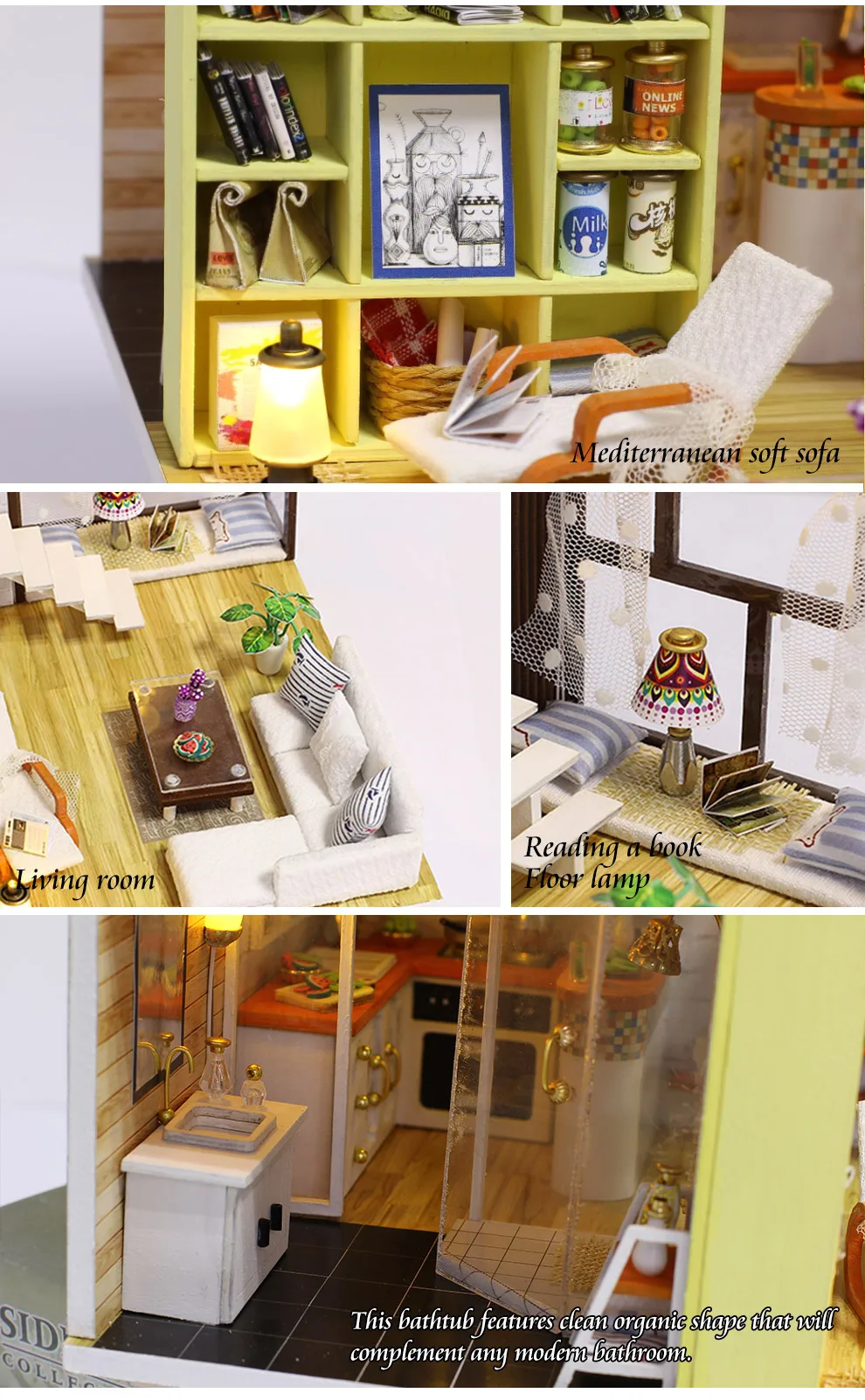 IiE CREATE Dollhouse K028 contract City Miniature DIY Kit с подсветкой и пылезащитным покрытием