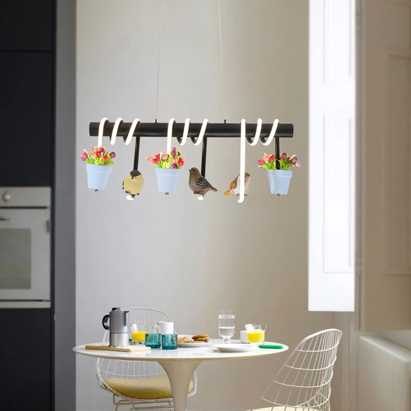 

TRAZOS Modern Coloured bird Flowers and plants Pendant Light Fashion Simple Art Nordic Replicas Resin Seletti Hanging