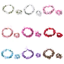 Свадебный Цветочный Венок Корона повязка на голову пляж цветочный ободок для волос ручной кольцо декор набор