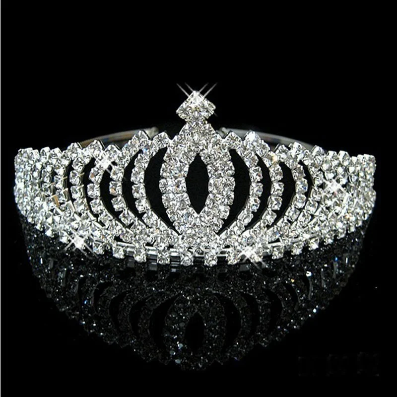 

1 pc Fashion Style Crown Princess Beautiful Shining Diamond Children Deserve to Act Performance Headwear Headdress Accessories