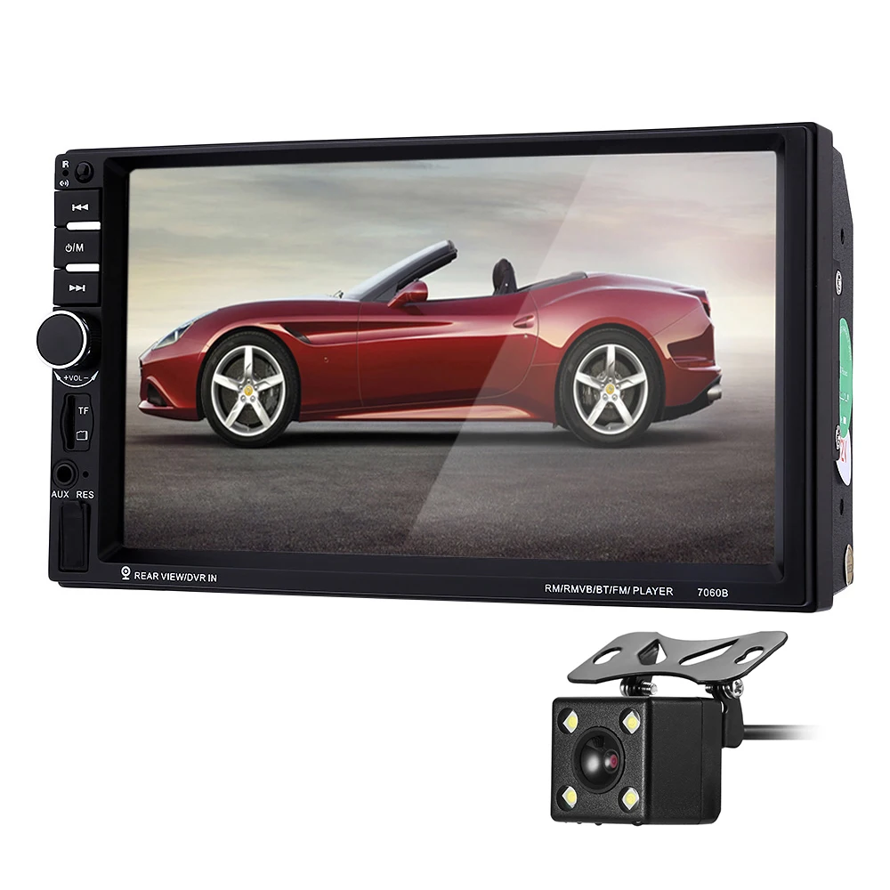 

7060B 7 inch Car Audio Stereo MP5 Player 12V Auto Video Remote Control with Rearview Camera