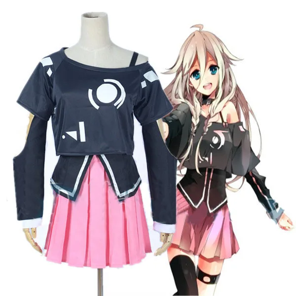VOCALOID3 Bibliotheek IA Miku uniform Cosplay Kostuum lolita voor haloween party 2 top + rok + kousen