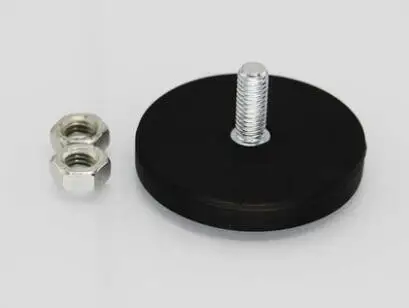 Rubber Coated Female Thread Pot Magnet 43mm x 5mm Anti Scratch Paint Protection