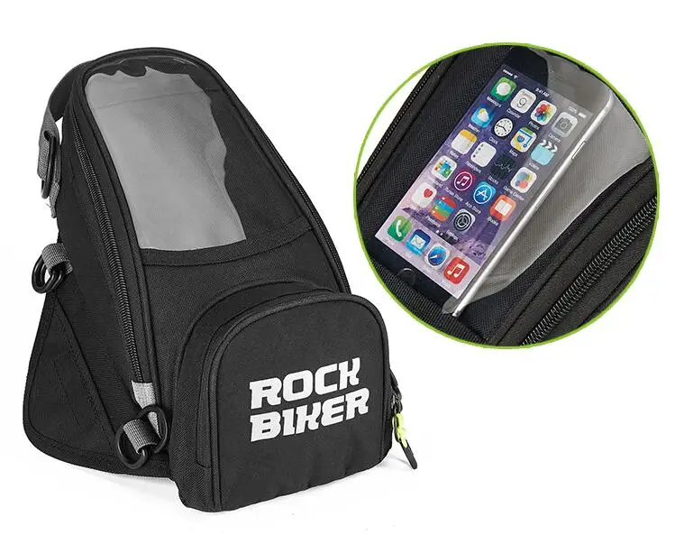 ROCK BIKER мотоциклетная топливная сумка сенсорный экран мобильный телефон навигационная Сумка Многофункциональная масляный бак магнитные фиксированные ремни фиксированные