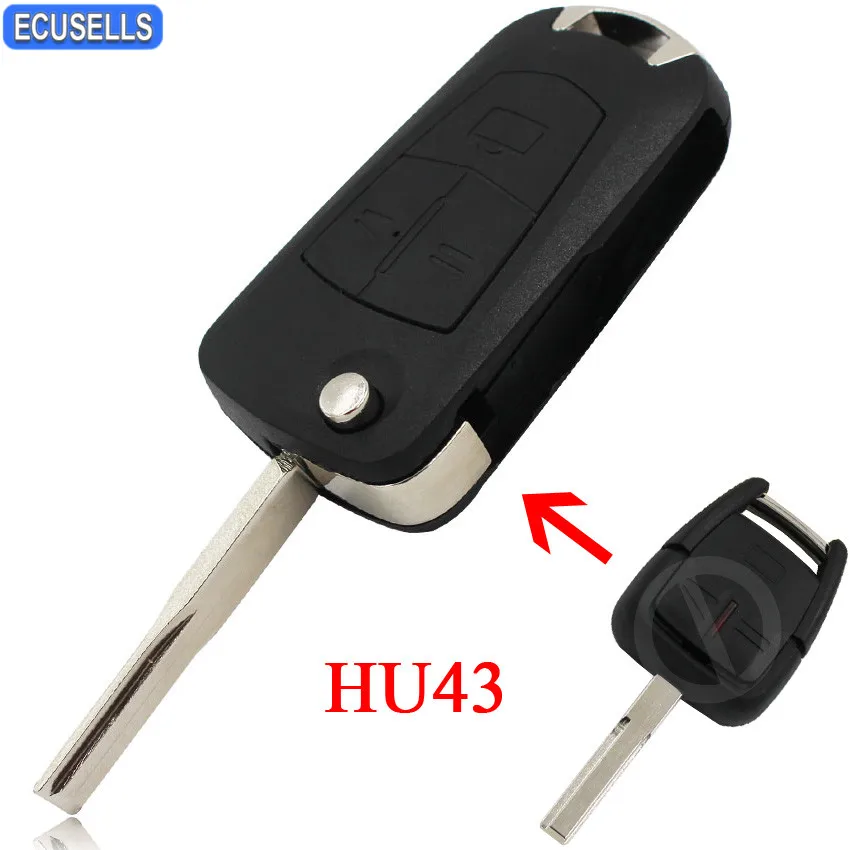 

3 Button Folding Flip Remote Key Shell Case for Opel Vectra Signum Zafira Antigo Omega Suprema Agile Montana HU43 Uncut Blade