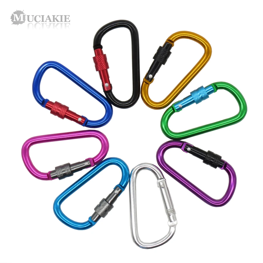 5PCS Aluminum Alloy Decorative Hoods Key Hooks Black Blue Red Gold Silver Carabiners Key Chain Clip Camping Snap Hook Outdoor 2