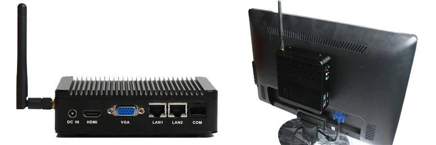 Unistorm безвентиляторный мини ПК Intel Celeron J1900 четырехъядерный двойной Lan 1080P HDMI VGA