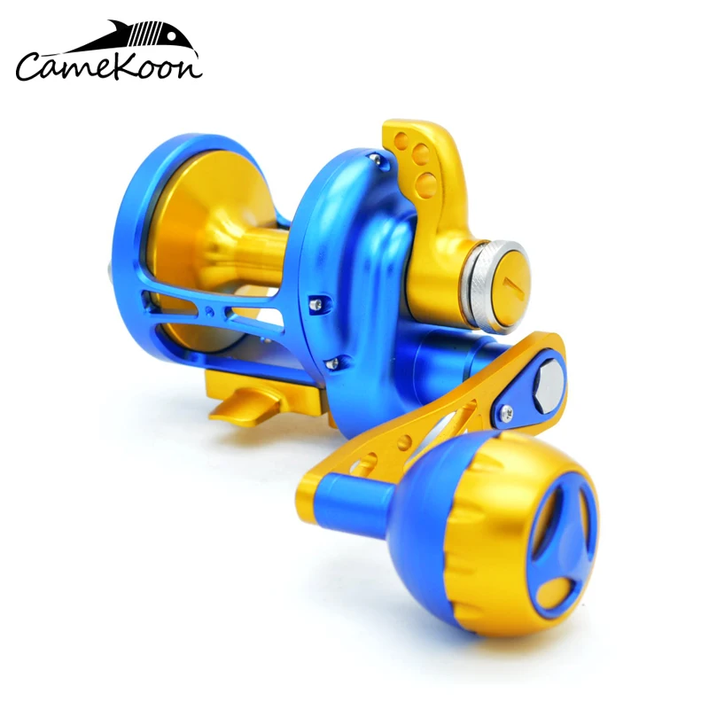 Poderoso de Metal Carretel de Pesca de Corrico de Barco em Alto Camekoon Convencional Saltwater Carretel Arraste Alavanca 35kg Max Cheia Mar Pesca