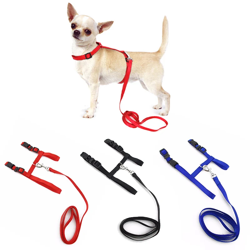 

Adjustable Pet Traction Belt Cat Dog Accessories Halter Dog Collar Small Pet Dog Harness And Leash Chihuahua 3 Colors Nylon