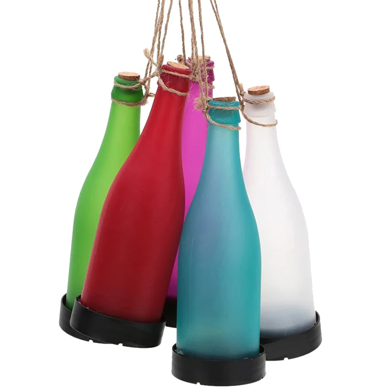 

Newest Solar Powered Lights LED Bottle Lamp Hanging Plastic Wine Bottle Decoration