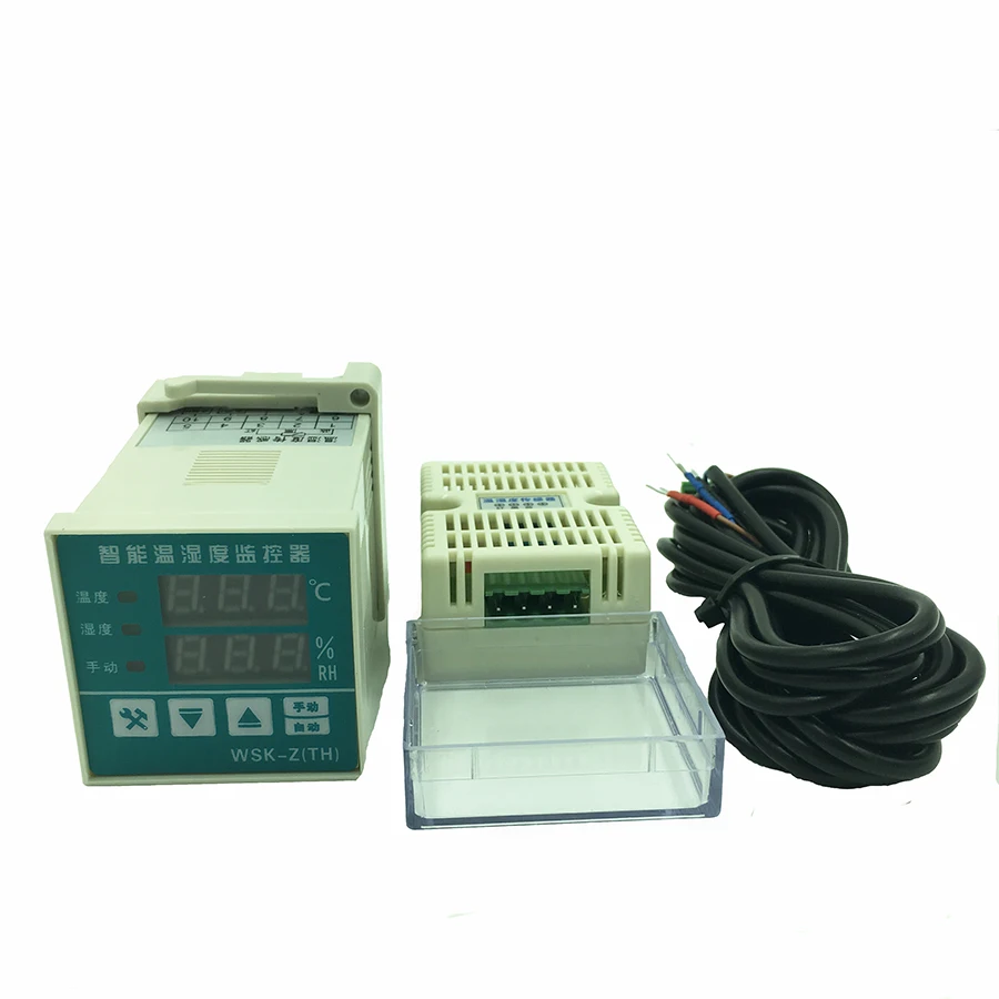 Цифровой термостат Гигрометр-регулятор температуры и влажности Измеритель увлажнитель для инкубатора 220V 0-90C 0-99.9% RH