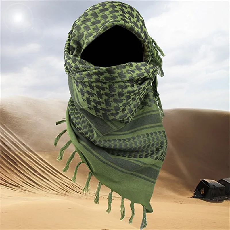Пустынный шарф в арабском стиле, шаль для шеи, накидка на голову, охотничий армейский Военный Тактический хлопковый лыжный шарф для мужчин и женщин, походный Кемпинг шарф