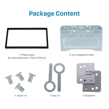 

Unit 2 DIN Cage Radio Vehicle Case Car Fitting DVD Player Frame Mounting Plate Plastic Panel with Hardware Accessory for Cars