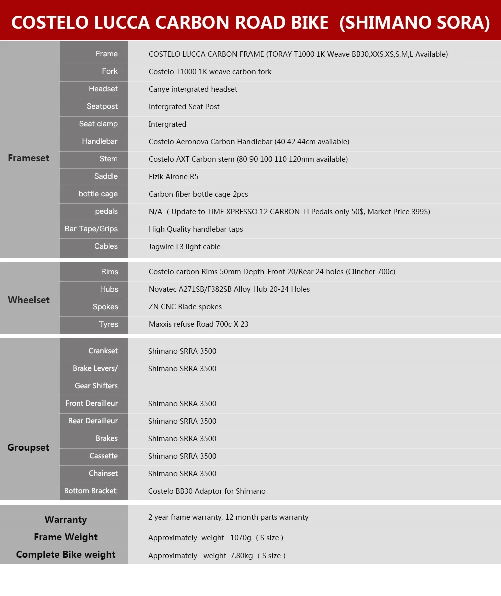 Excellent HOT SALE  full carbon costelo lucca road bicycle carbon bike DIY complete bicycle completo bicicletta bicicleta completa 1