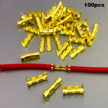 

100Pcs Double U-Type Line Pin Cable Connector Copper 0.5-1.5mm Square Wire Terminal Drop AA