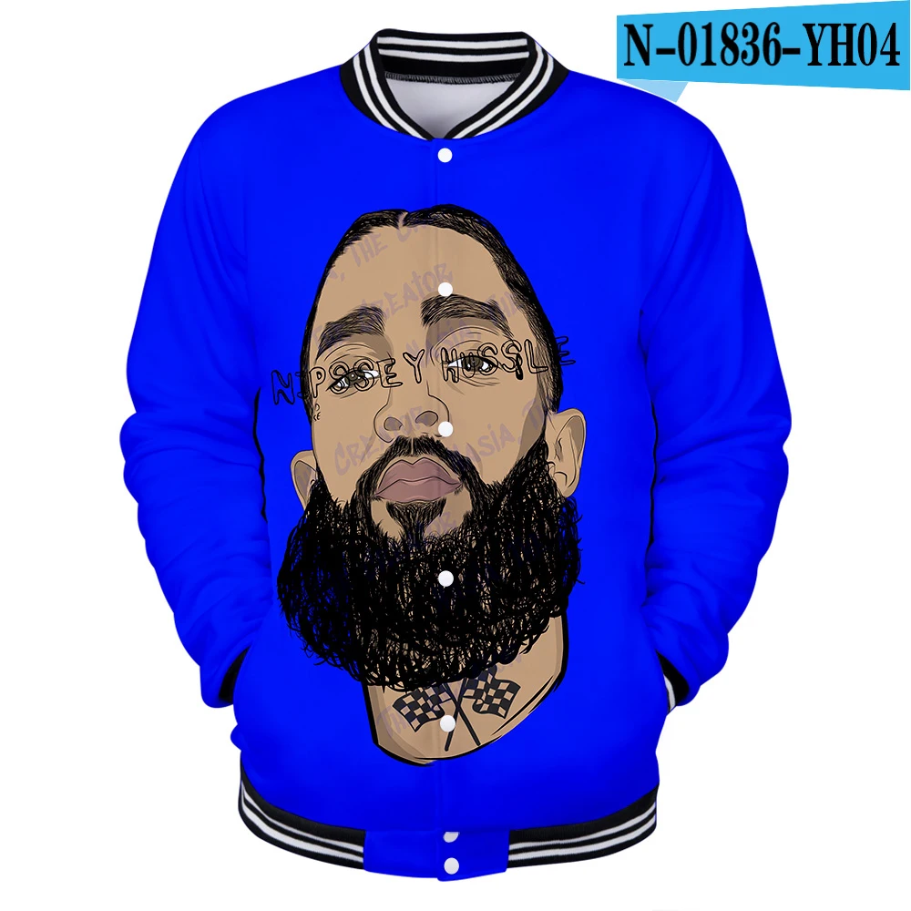 3D Nipsey hussle Baseball uniform new Men/Women spring Casual Harajuku KPOP Baseball Jacket Hip Hop clothes streetwear - Цвет: B