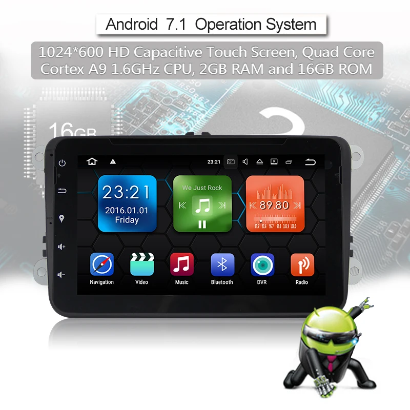 Sale Android 7.1.2 System Car DVD Player for VW EOS Caddy Shara Amarok Scirocco with GPS Navigation Car Multi-Media Player 0