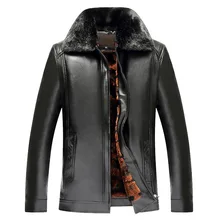 Men leather jackets New arrival Winter brand plus Velvet thick Warm Motorcycle Business Casual Mens Leather Jackets coats