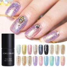 

NICOLE DIARY 6ml Holographic Nail Gel Polish Laser Glitter Sequins Stripe Gel Varnish Soak Off UV Gel Nail Polish Lacquer