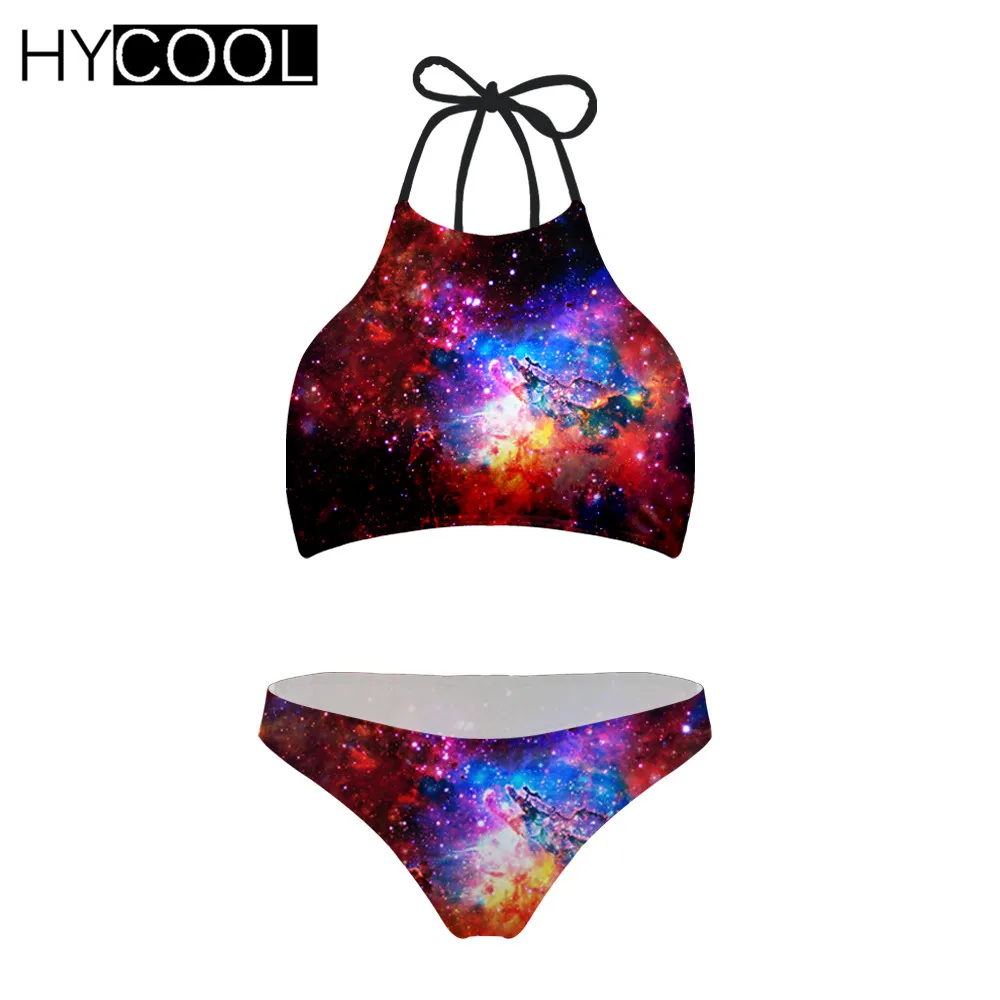 Женский купальник бикини HYCOOL Бразильское с высокой горловиной и эффектом пуш