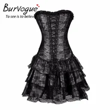 Burvogue Sexy Steampunk Corsets and Bustiers Top Lace Evening font b Women b font Plus Size