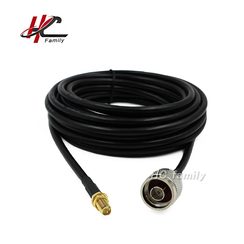 

5m 16.4 ft N male to RP SMA plug female Coaxial Pigtail Jumper Cable Adapter RG58