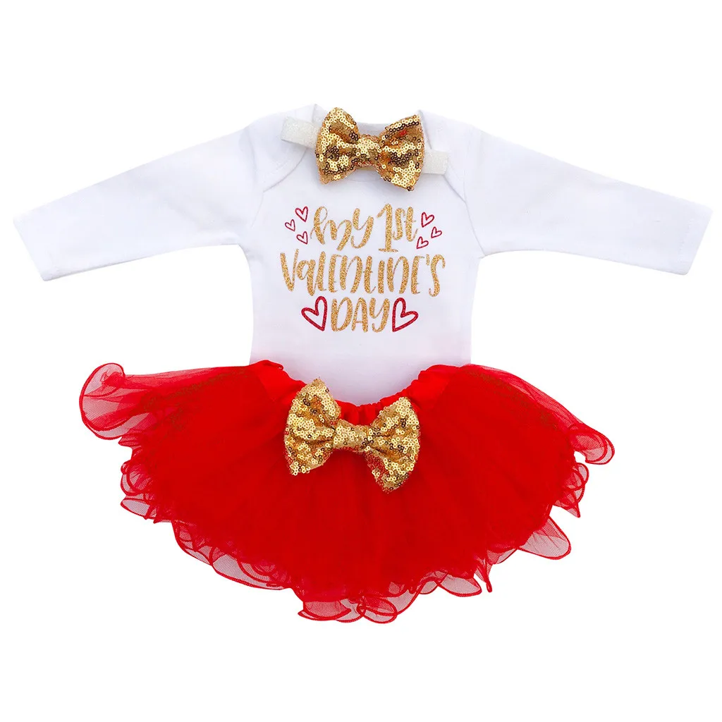 Newborn Infant Baby Girl Letter Romper+Tutu Tulle Skirt Valentine ...