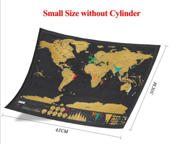 Скретч Карта скретч от мира карта путешествия плакат медная фольга персонализированные журнал Большой размер с цилиндрическая упаковка