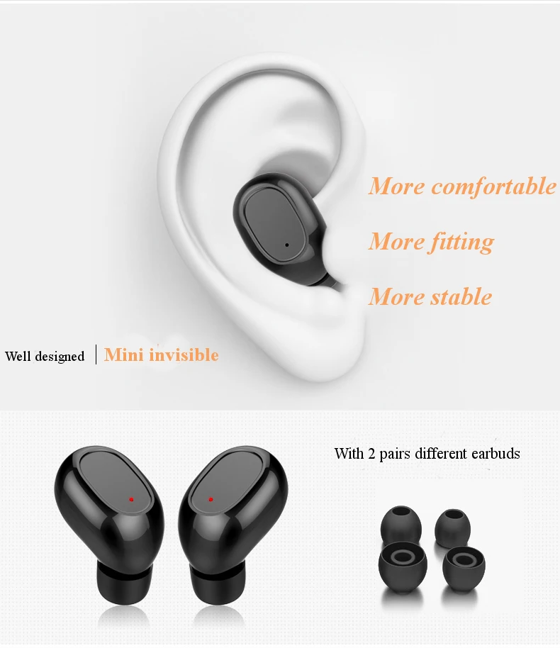 LEORY T1 Беспроводной наушники bluetooth с микрофоном True Беспроводной стерео наушники вкладыши монитор V4.2 для samsung для iPhone