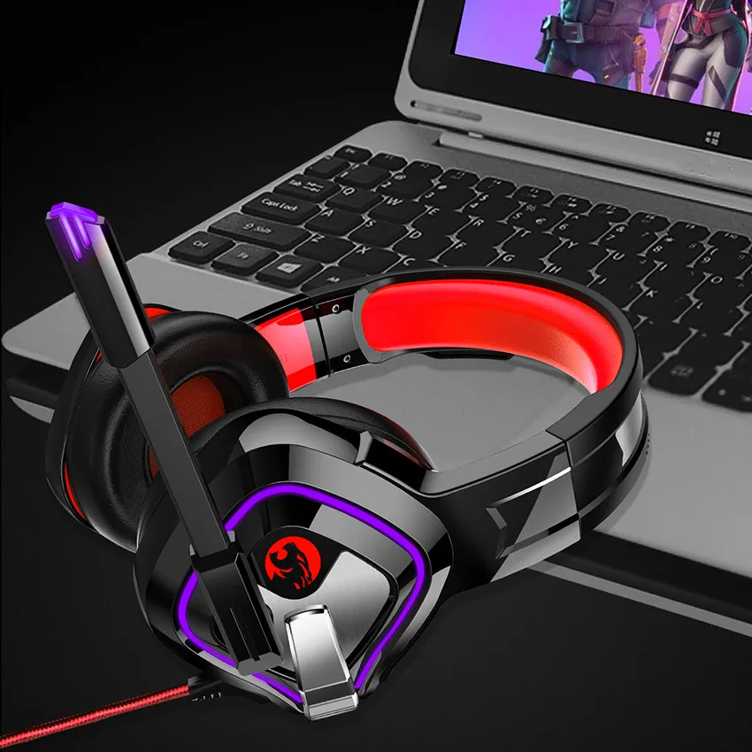 ASKMEER PS4 игровая гарнитура casque PC Gamer стерео бас светодиодный фоном светильник КА
